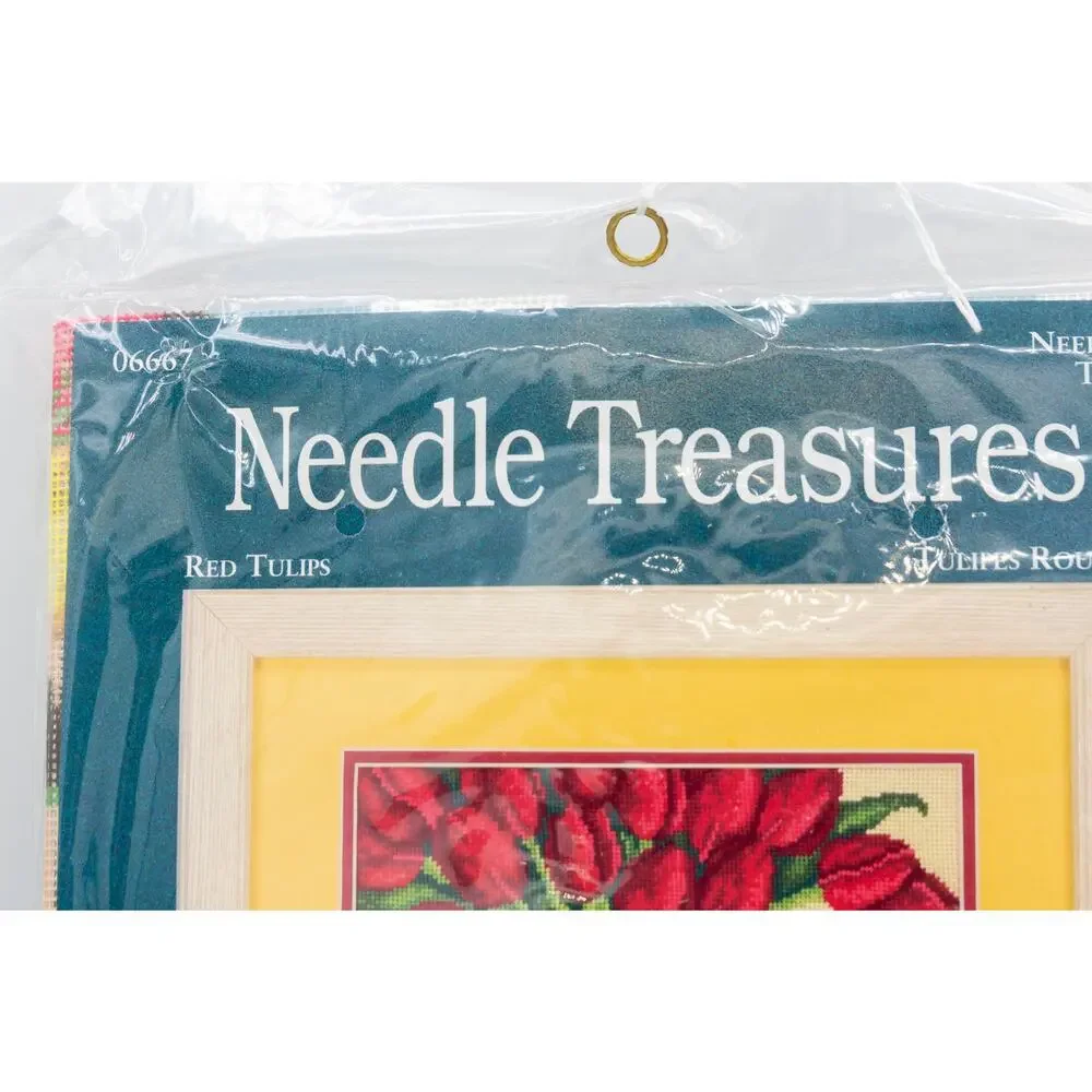 Vintage Needle Treasures Stitchery Needlepoint Kit Tulips Pitcher Fruit 14